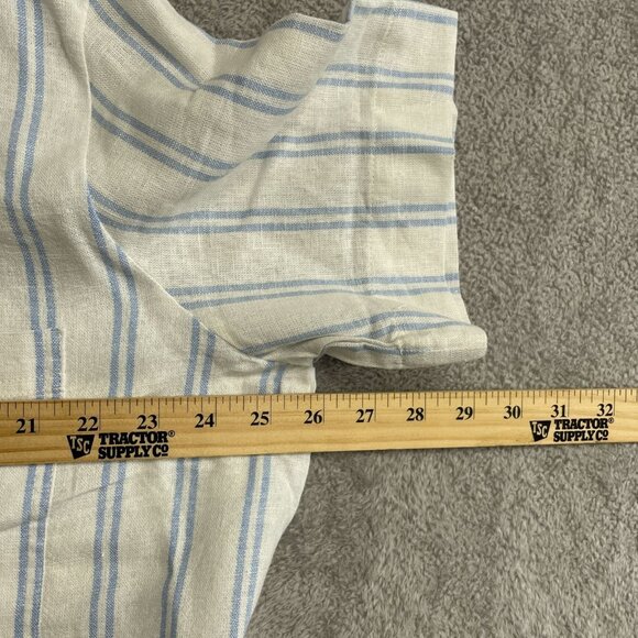 NEW Buffalo David Women's XL Bitton Linen Blend Short Sleeve Utility Top - Picture 6 of 9